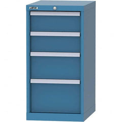 LISTA - 4 Drawer, 216 Compartment Bright Blue Steel Modular Storage Cabinet - Exact Tool & Supply