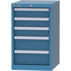 LISTA - 5 Drawer, 216 Compartment Bright Blue Steel Modular Storage Cabinet - Exact Tool & Supply
