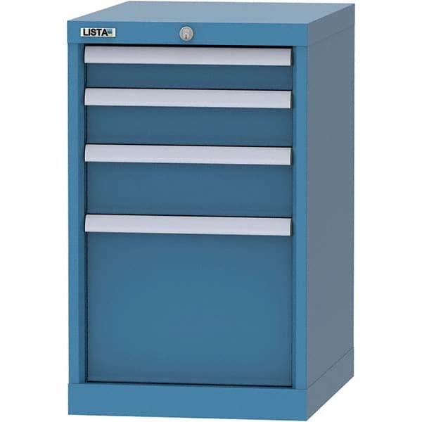 LISTA - 4 Drawer, 216 Compartment Bright Blue Steel Modular Storage Cabinet - Exact Tool & Supply