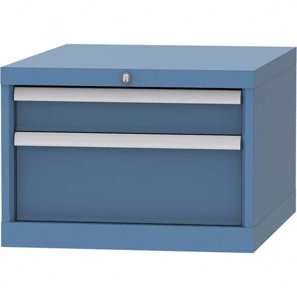 LISTA - 2 Drawer, 99 Compartment Bright Blue Steel Modular Storage Cabinet - Exact Tool & Supply