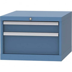 LISTA - 2 Drawer, 99 Compartment Bright Blue Steel Modular Storage Cabinet - Exact Tool & Supply