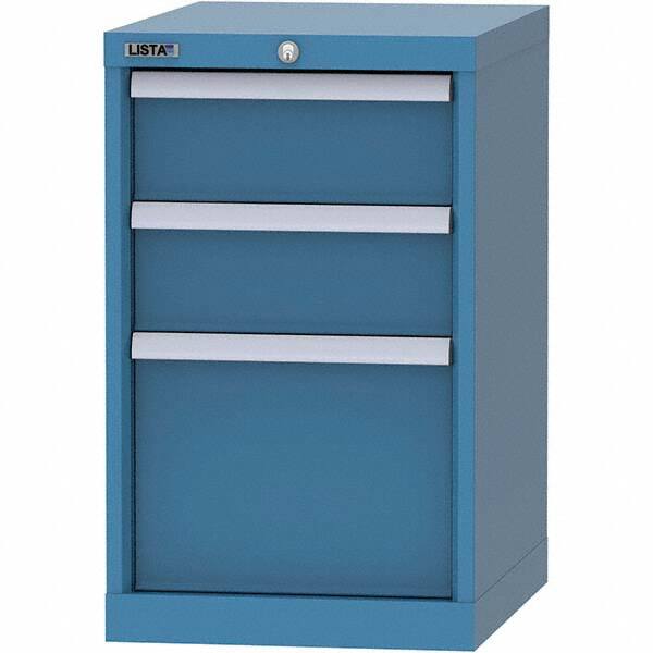 LISTA - 3 Drawer, 216 Compartment Bright Blue Steel Modular Storage Cabinet - Exact Tool & Supply