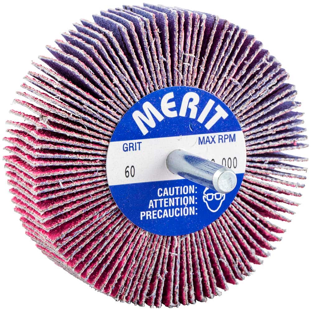 Merit Abrasives - Mounted Flap Wheels Abrasive Type: Coated Outside Diameter (Inch): 3 - Exact Tool & Supply