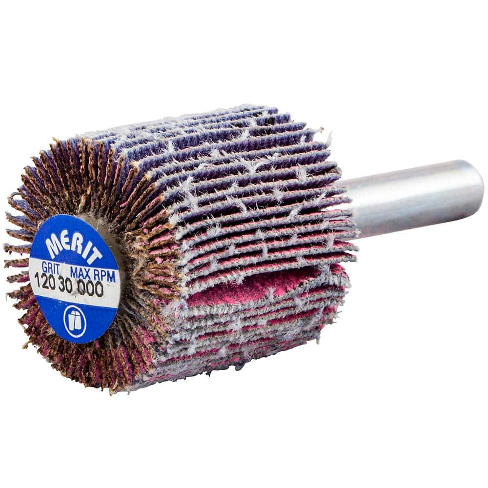 Merit Abrasives - Mounted Flap Wheels Abrasive Type: Coated Outside Diameter (Inch): 1 - Exact Tool & Supply