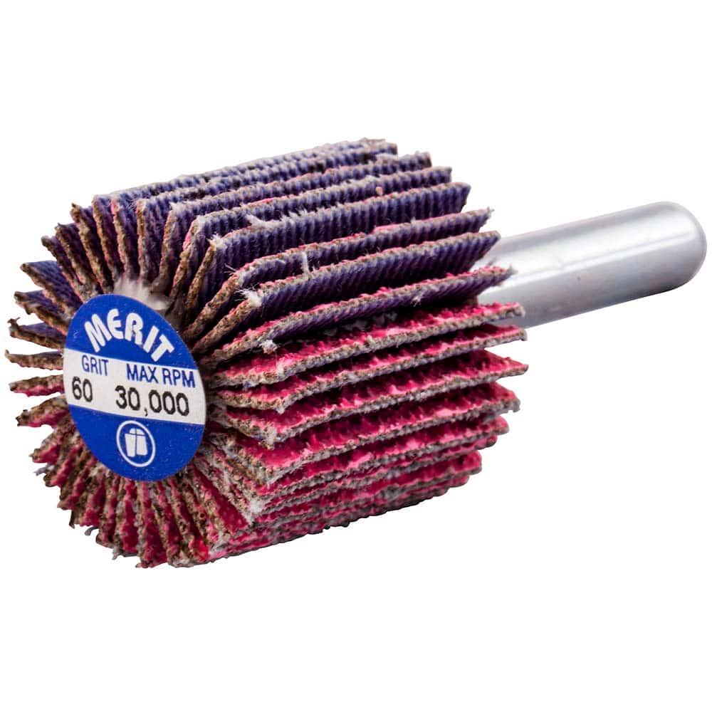 Merit Abrasives - Mounted Flap Wheels Abrasive Type: Coated Outside Diameter (Inch): 1 - Exact Tool & Supply
