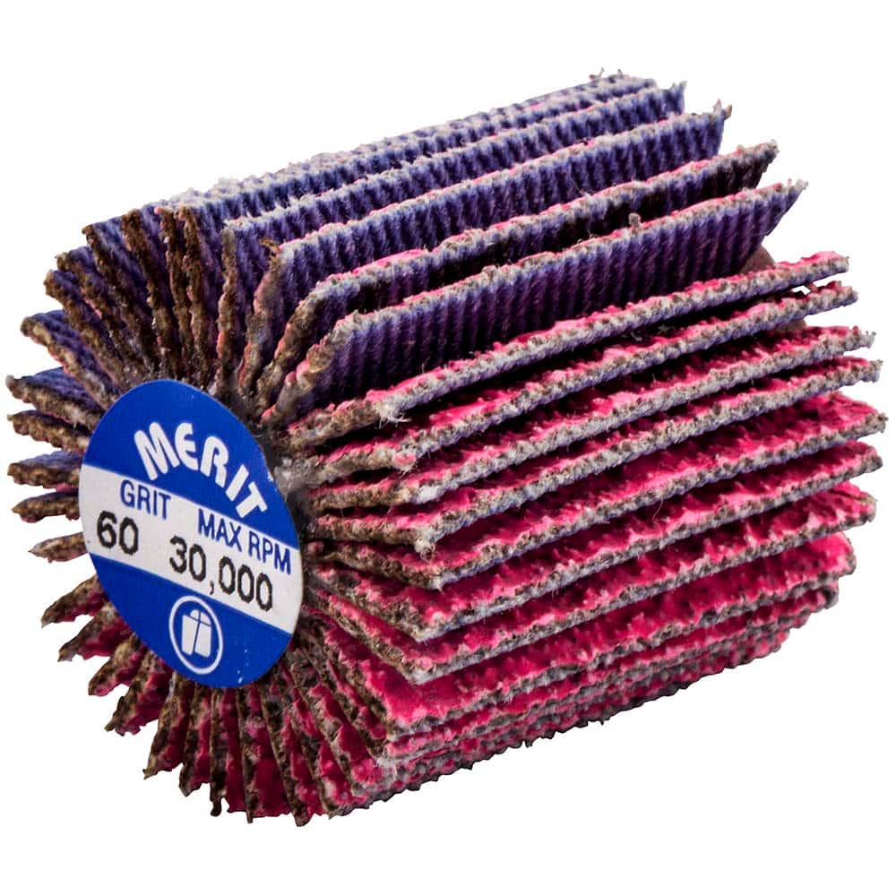 Merit Abrasives - 1 x 1" 60 Grit Ceramic Alumina Unmounted Flap Wheel - Exact Tool & Supply