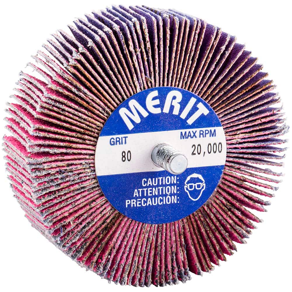 Merit Abrasives - 3 x 1" 80 Grit Ceramic Alumina Unmounted Flap Wheel - Exact Tool & Supply