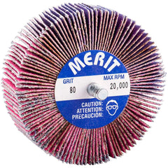 Merit Abrasives - 3 x 1" 80 Grit Ceramic Alumina Unmounted Flap Wheel - Exact Tool & Supply