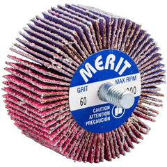 Merit Abrasives - 2 x 1" 60 Grit Ceramic Alumina Unmounted Flap Wheel - Exact Tool & Supply