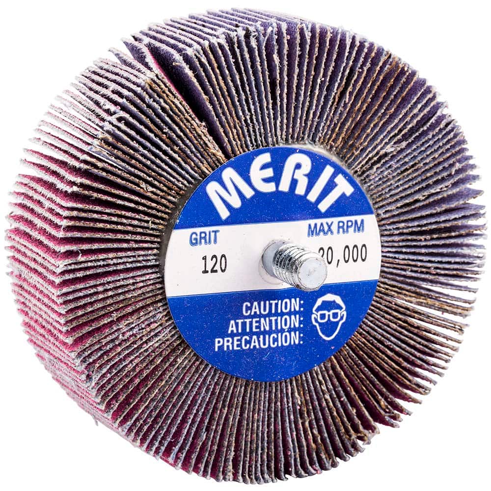 Merit Abrasives - 3 x 1" 120 Grit Ceramic Alumina Unmounted Flap Wheel - Exact Tool & Supply