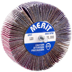 Merit Abrasives - 3 x 1" 120 Grit Ceramic Alumina Unmounted Flap Wheel - Exact Tool & Supply