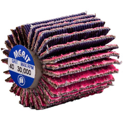 Merit Abrasives - 1 x 1" 40 Grit Ceramic Alumina Unmounted Flap Wheel - Exact Tool & Supply