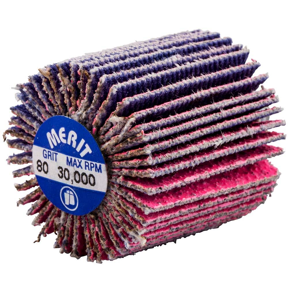 Merit Abrasives - 1 x 1" 80 Grit Ceramic Alumina Unmounted Flap Wheel - Exact Tool & Supply