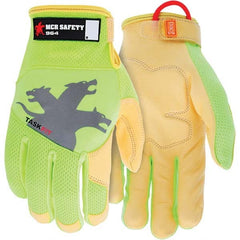 MCR Safety - Size M Leather or Synthetic Leather General Protection High Visibility Work Gloves - Exact Tool & Supply