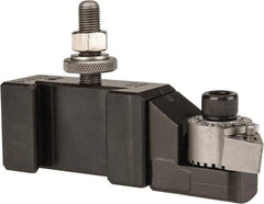 Aloris - Series AXA, #20 Turning Tool Post Holder for Carbide Triangular Inserts - 12" & Under Lathe Swing, 1-1/2" OAH, 1-1/8" Centerline Height - Exact Tool & Supply