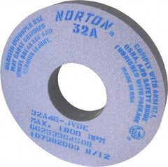 Norton - 14" Diam x 5" Hole x 2" Thick, J Hardness, 46 Grit Surface Grinding Wheel - Aluminum Oxide, Type 1, Coarse Grade, 1,800 Max RPM, Vitrified Bond, No Recess - Exact Tool & Supply