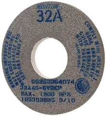 Norton - 14" Diam x 5" Hole x 1" Thick, G Hardness, 46 Grit Surface Grinding Wheel - Aluminum Oxide, Type 1, Coarse Grade, 1,800 Max RPM, Vitrified Bond, No Recess - Exact Tool & Supply
