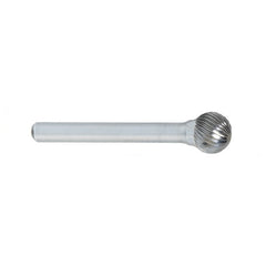 ‎SD-3 -9mm × 9mm LOC × 6mm Shank × 50mm OAL Ball Shape Carbide Medium Right Hand Spiral Burr - Exact Tool & Supply