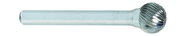 SD-7 -- 3/4 x 3/4 LOC x 1/4 Shank x 2 OAL Ball Shape Carbide Medium Right Hand Spiral Burr - Exact Tool & Supply