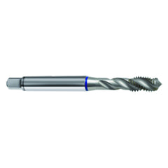 ‎M3 × 0.5 3FL 6H PM Cobalt Spiral Flute Semi-Bott Blue Ring Tap-Bright-40 Degree Helix - Exact Tool & Supply