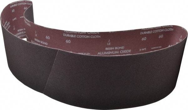 Norton - 6" Wide x 60" OAL, 60 Grit, Aluminum Oxide Abrasive Belt - Aluminum Oxide, Medium, Coated, X Weighted Cloth Backing, Series R228 - Exact Tool & Supply