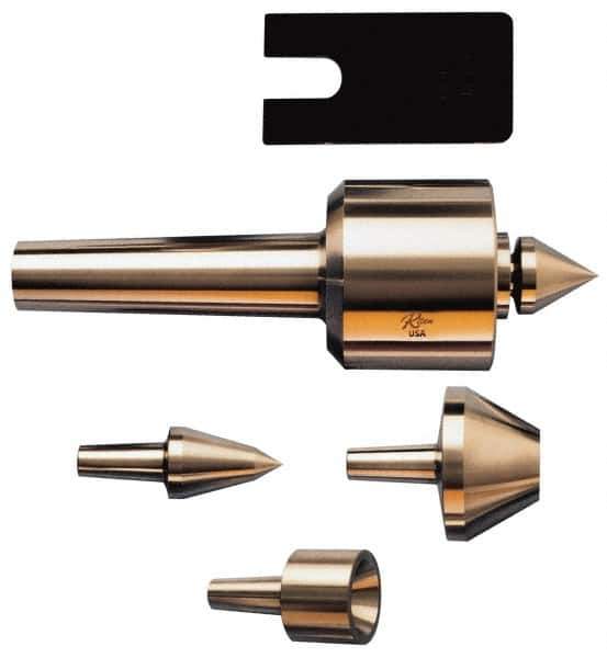 Riten - 4 Point, 1400 Lb Max Workpiece, Bull Nose, Female, Standard & Tracer Points, Hardened Tool Steel, Live Center & Point Set - 5MT Taper, Interchangeable - Exact Tool & Supply