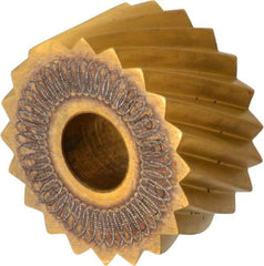Dorian Tool - 3/4" Diam, 90° Tooth Angle, 10 TPI, Standard (Shape), Form Type High Speed Steel Right-Hand Diagonal Knurl Wheel - 3/8" Face Width, 1/4" Hole, Circular Pitch, 30° Helix, Bright Finish, Series A - Exact Tool & Supply