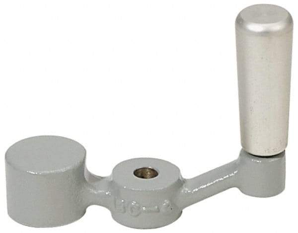 Jergens - 1" Hub Height Crank Handle - 1/4" Bore, 5-11/16" Center to Center, Aluminum - Exact Tool & Supply