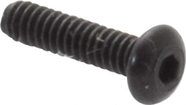 Value Collection - #0-80 UNF Hex Socket Drive, Button Screw - Alloy Steel, Black Oxide Finish, Fully Threaded, 1/4" Length Under Head - Exact Tool & Supply