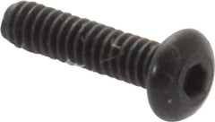 Value Collection - #0-80 UNF Hex Socket Drive, Button Screw - Alloy Steel, Black Oxide Finish, Fully Threaded, 1/4" Length Under Head - Exact Tool & Supply