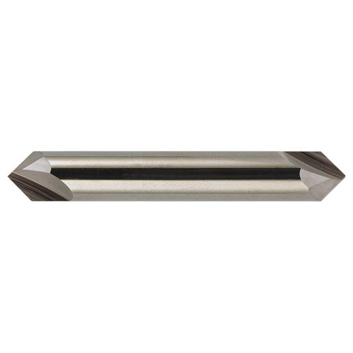 ‎1/8″ × 1/8″ × 1-1/2″ STR / RHC Solid Carbide 2-Flute Double End Chamfer Tool - Bright - Exact Tool & Supply
