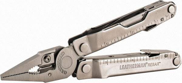 Leatherman - 17 Piece, Multi-Tool Set - Gray, 6-1/4" OAL, 4" Closed Length - Exact Tool & Supply