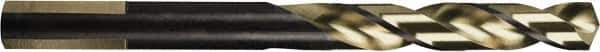 Hertel - Letter R 137° High Speed Steel Jobber Drill - Oxide/Gold Finish, Right Hand Cut, Spiral Flute, 4-3/4" OAL, Split Point - Exact Tool & Supply