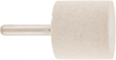 Value Collection - 1-1/4" Diam, 1/4" Shank Diam, Cylinder Shaped Mounted Bob - Rock Hard Density, 1-1/4" Head Length, 2" Shank Length, Wool Felt - Exact Tool & Supply