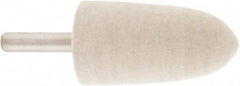 Value Collection - 1" Diam, 1/4" Shank Diam, Bullet Shaped Mounted Bob - Hard Density, 2" Head Length, 2" Shank Length, Wool Felt - Exact Tool & Supply