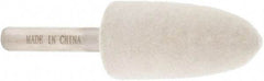 Value Collection - 3/4" Diam, 1/4" Shank Diam, Bullet Shaped Mounted Bob - Rock Hard Density, 1-1/2" Head Length, 2" Shank Length, Wool Felt - Exact Tool & Supply