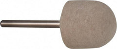 Value Collection - 3/4" Diam, 1/8" Shank Diam, Oval Shaped Mounted Bob - Rock Hard Density, 3/4" Head Length, 2" Shank Length, Wool Felt - Exact Tool & Supply