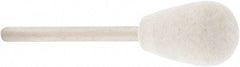 Value Collection - 1/2" Diam, 1/8" Shank Diam, Olive Shaped Mounted Bob - Rock Hard Density, 3/4" Head Length, 2" Shank Length, Wool Felt - Exact Tool & Supply