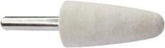 Value Collection - 3/4" Diam, 1/4" Shank Diam, Conical Shaped Mounted Bob - Hard Density, 1-1/2" Head Length, 2" Shank Length, Wool Felt - Exact Tool & Supply