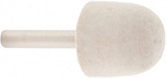 Value Collection - 1" Diam, 1/4" Shank Diam, Oval Shaped Mounted Bob - Rock Hard Density, 1" Head Length, 2" Shank Length, Wool Felt - Exact Tool & Supply