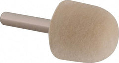 Value Collection - 1" Diam, 1/4" Shank Diam, Oval Shaped Mounted Bob - Medium Density, 1" Head Length, 2" Shank Length, Wool Felt - Exact Tool & Supply