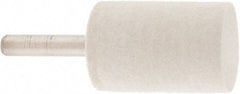 Value Collection - 1" Diam, 1/4" Shank Diam, Cylinder Shaped Mounted Bob - Hard Density, 1-1/2" Head Length, 2" Shank Length, Wool Felt - Exact Tool & Supply