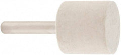 Value Collection - 1" Diam, 1/4" Shank Diam, Cylinder Shaped Mounted Bob - Rock Hard Density, 1" Head Length, 2" Shank Length, Wool Felt - Exact Tool & Supply