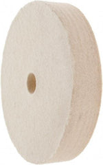 Value Collection - 4" Diam x 3/4" Thick Unmounted Buffing Wheel - 1 Ply, Polishing Wheel, 1/2" Arbor Hole, Hard Density - Exact Tool & Supply