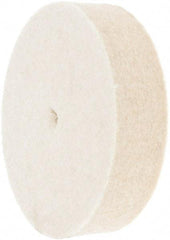 Made in USA - 2" Diam x 1/2" Thick Unmounted Buffing Wheel - 1 Ply, Polishing Wheel, 1/2" Arbor Hole, Hard Density - Exact Tool & Supply