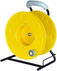 Value Collection - 12 AWG, 100' Cable Length, Cord & Cable Reel without Cable - 0 Outlets, NEMA 5-15R, 15 Amps, SO Cable, Yellow Reel - Exact Tool & Supply