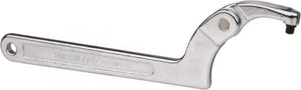 Paramount - 2" to 4-3/4" Capacity, Adjustable Pin Spanner Wrench - 11-3/8" OAL, 1/4" Hook Pin Height - Exact Tool & Supply