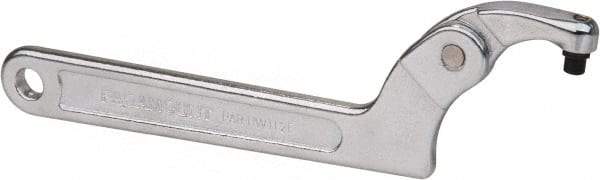 Paramount - 1-1/4" to 3" Capacity, Adjustable Pin Spanner Wrench - 8-1/8" OAL, 7/32" Hook Pin Height - Exact Tool & Supply