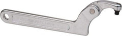 Paramount - 1-1/4" to 3" Capacity, Adjustable Pin Spanner Wrench - 8-1/8" OAL, 7/32" Hook Pin Height - Exact Tool & Supply