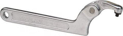 Paramount - 1-1/4" to 3" Capacity, Adjustable Pin Spanner Wrench - 8-1/8" OAL, 3/16" Hook Pin Height - Exact Tool & Supply